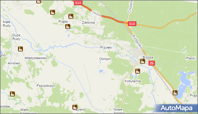 mapa Olimpin, Olimpin na mapie Targeo