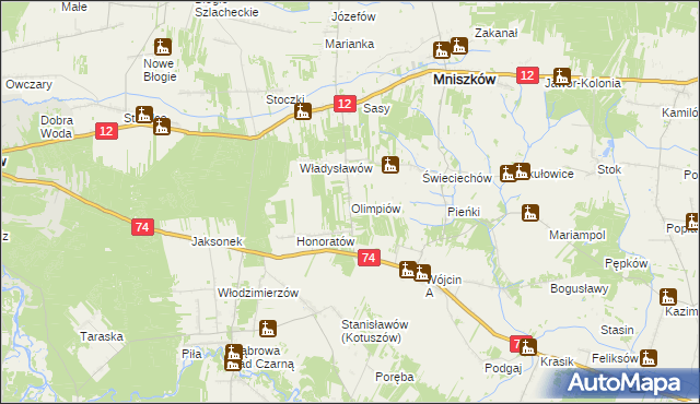 mapa Olimpiów, Olimpiów na mapie Targeo