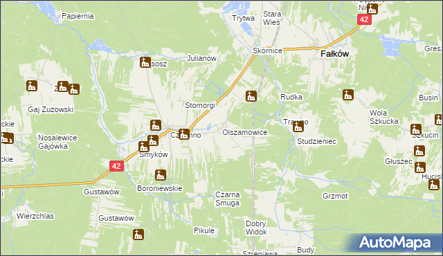 mapa Olszamowice, Olszamowice na mapie Targeo