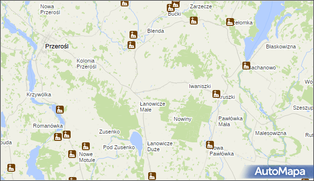 mapa Olszanka gmina Przerośl, Olszanka gmina Przerośl na mapie Targeo