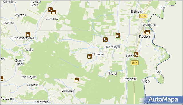 mapa Olszanki, Olszanki na mapie Targeo