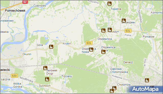 mapa Olszewnica Nowa, Olszewnica Nowa na mapie Targeo