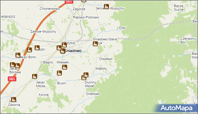 mapa Olszewo gmina Śniadowo, Olszewo gmina Śniadowo na mapie Targeo