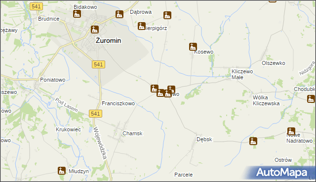 mapa Olszewo gmina Żuromin, Olszewo gmina Żuromin na mapie Targeo