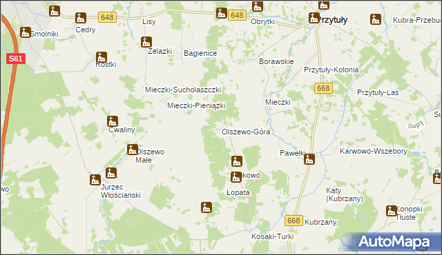 mapa Olszewo-Góra, Olszewo-Góra na mapie Targeo