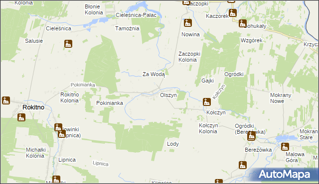 mapa Olszyn, Olszyn na mapie Targeo