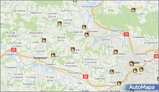 mapa Opacie, Opacie na mapie Targeo