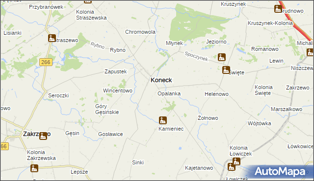 mapa Opalanka, Opalanka na mapie Targeo