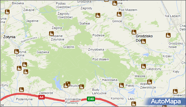 mapa Opaleniska, Opaleniska na mapie Targeo