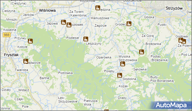 mapa Oparówka, Oparówka na mapie Targeo