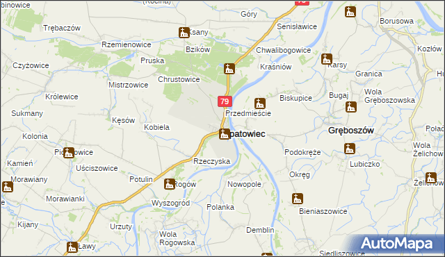 mapa Opatowiec powiat kazimierski, Opatowiec powiat kazimierski na mapie Targeo