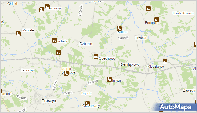 mapa Opęchowo, Opęchowo na mapie Targeo