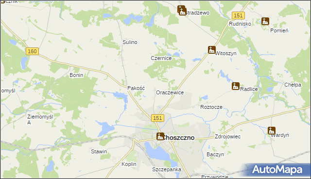 mapa Oraczewice, Oraczewice na mapie Targeo