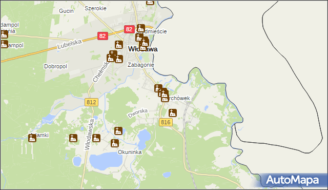 mapa Orchówek gmina Włodawa, Orchówek gmina Włodawa na mapie Targeo