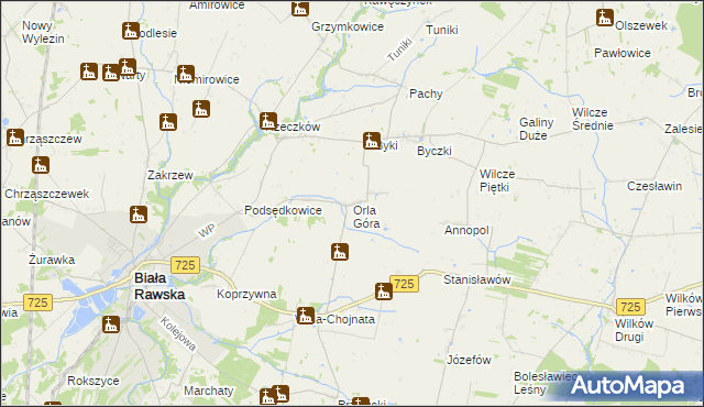 mapa Orla Góra, Orla Góra na mapie Targeo