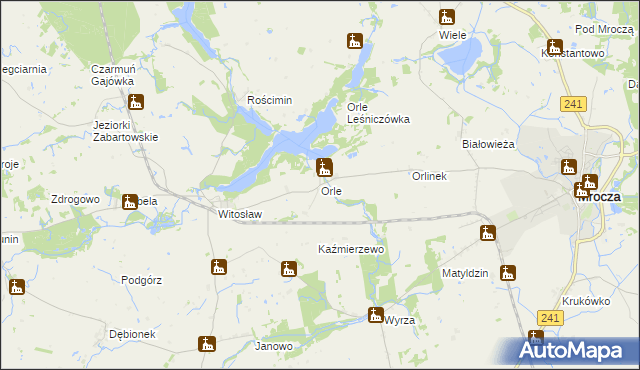 mapa Orle gmina Mrocza, Orle gmina Mrocza na mapie Targeo