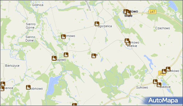 mapa Orle gmina Radowo Małe, Orle gmina Radowo Małe na mapie Targeo