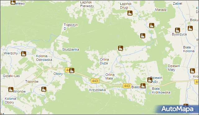 mapa Orlina Duża, Orlina Duża na mapie Targeo