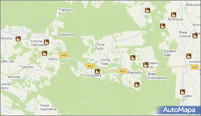 mapa Orlina Mała, Orlina Mała na mapie Targeo