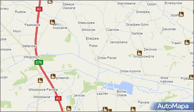 mapa Orłów-Parcel, Orłów-Parcel na mapie Targeo