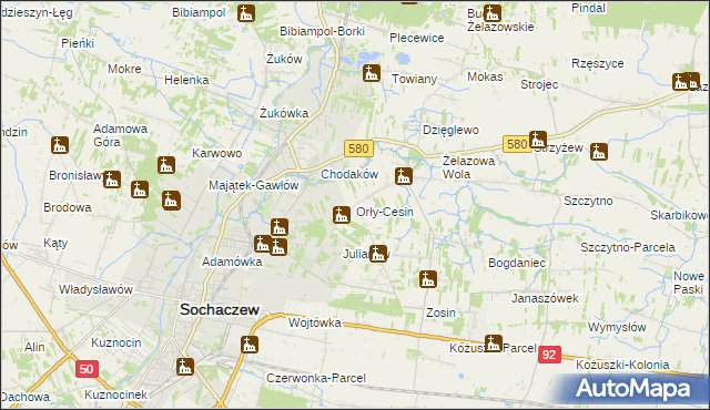mapa Orły-Cesin, Orły-Cesin na mapie Targeo