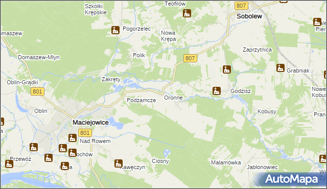 mapa Oronne, Oronne na mapie Targeo