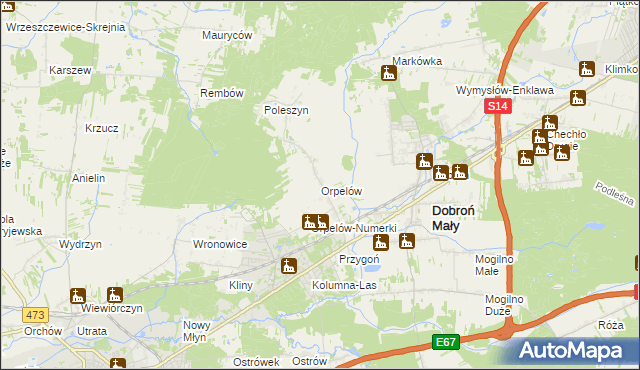 mapa Orpelów, Orpelów na mapie Targeo
