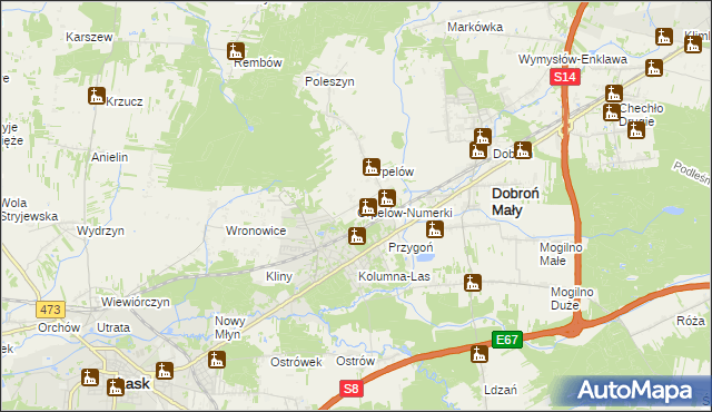 mapa Orpelów-Numerki, Orpelów-Numerki na mapie Targeo