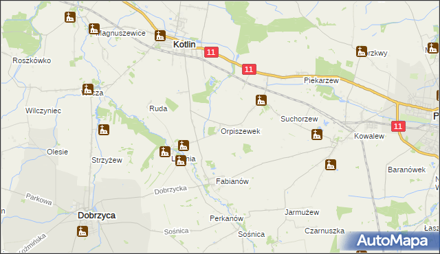 mapa Orpiszewek, Orpiszewek na mapie Targeo