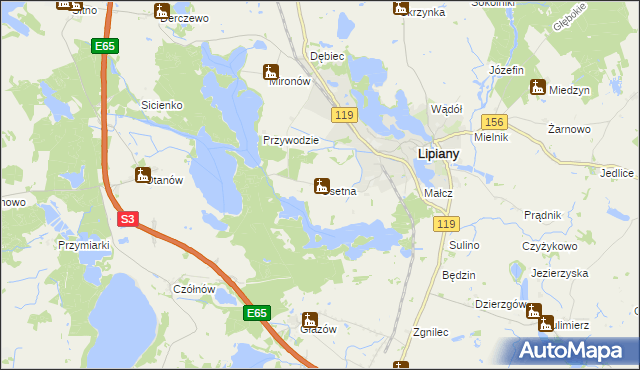 mapa Osetna, Osetna na mapie Targeo