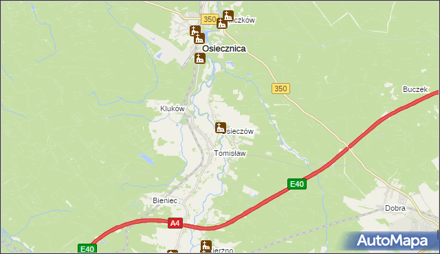 mapa Osieczów, Osieczów na mapie Targeo