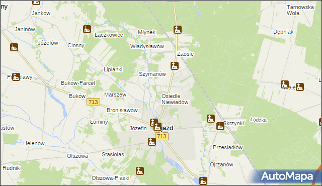 mapa Osiedle Niewiadów, Osiedle Niewiadów na mapie Targeo