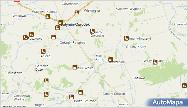 mapa Osiek Górny, Osiek Górny na mapie Targeo