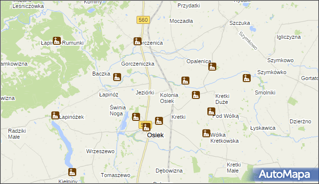 mapa Osiek-Kolonia, Osiek-Kolonia na mapie Targeo