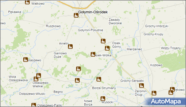 mapa Osiek-Wólka, Osiek-Wólka na mapie Targeo