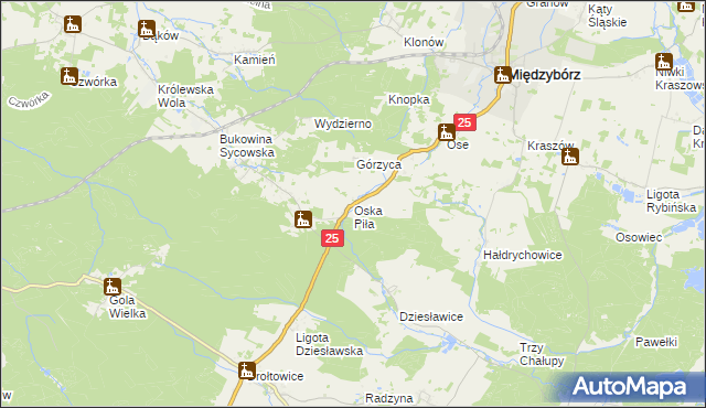 mapa Oska Piła, Oska Piła na mapie Targeo