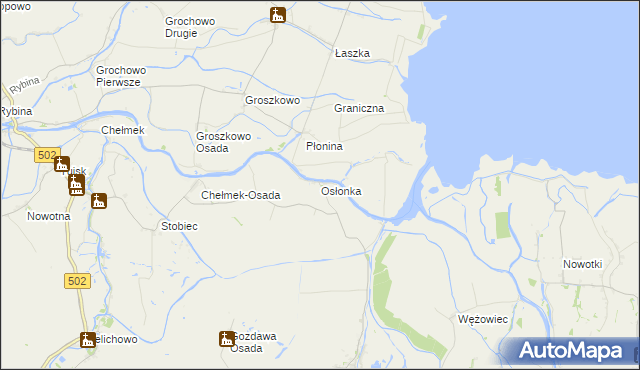 mapa Osłonka, Osłonka na mapie Targeo