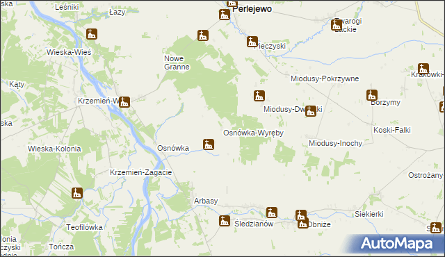 mapa Osnówka-Wyręby, Osnówka-Wyręby na mapie Targeo