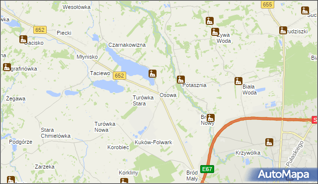 mapa Osowa gmina Suwałki, Osowa gmina Suwałki na mapie Targeo