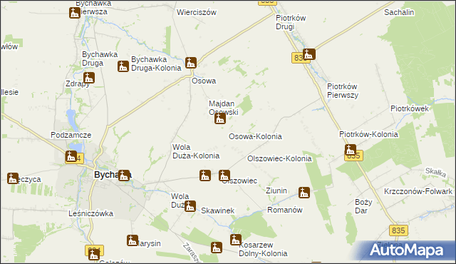 mapa Osowa-Kolonia, Osowa-Kolonia na mapie Targeo