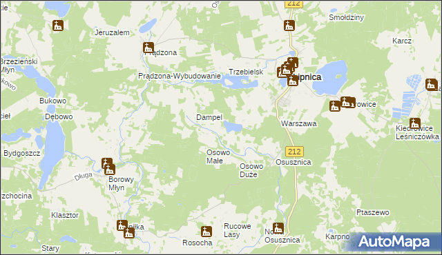 mapa Osówek gmina Lipnica, Osówek gmina Lipnica na mapie Targeo