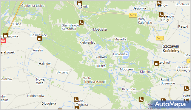 mapa Osowia, Osowia na mapie Targeo