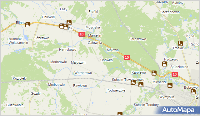 mapa Osówka gmina Sierpc, Osówka gmina Sierpc na mapie Targeo