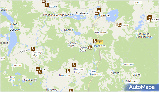 mapa Osowo Duże, Osowo Duże na mapie Targeo