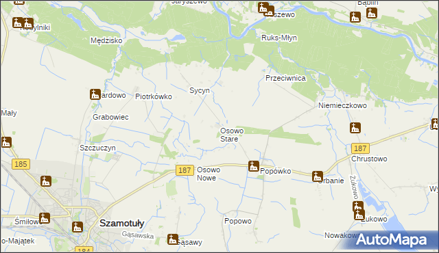 mapa Osowo Stare, Osowo Stare na mapie Targeo