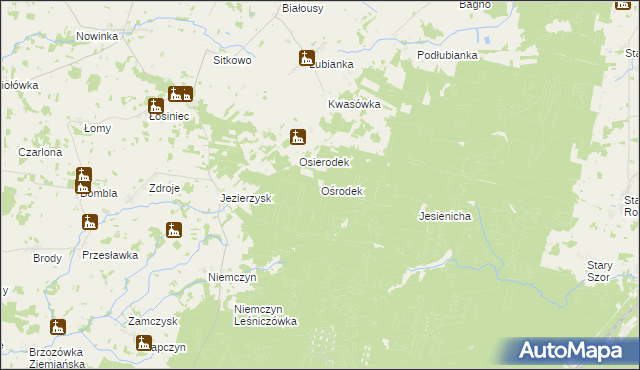 mapa Ośrodek gmina Czarna Białostocka, Ośrodek gmina Czarna Białostocka na mapie Targeo