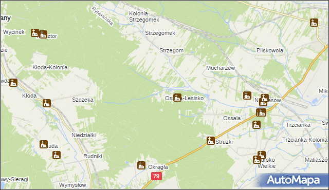 mapa Ossala-Lesisko, Ossala-Lesisko na mapie Targeo