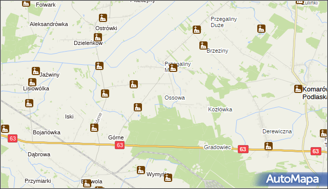 mapa Ossowa, Ossowa na mapie Targeo