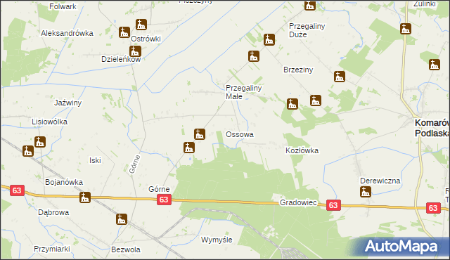 mapa Ossowa, Ossowa na mapie Targeo