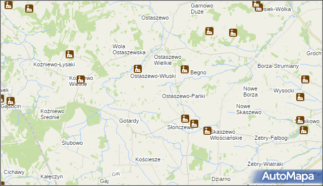 mapa Ostaszewo-Pańki, Ostaszewo-Pańki na mapie Targeo